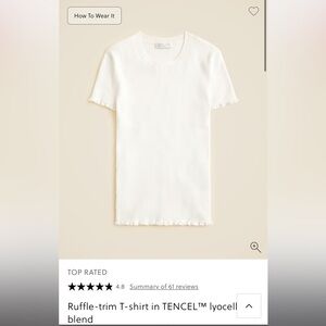 J. Crew Cream Ruffle-Trim TENCEL™ Tee
